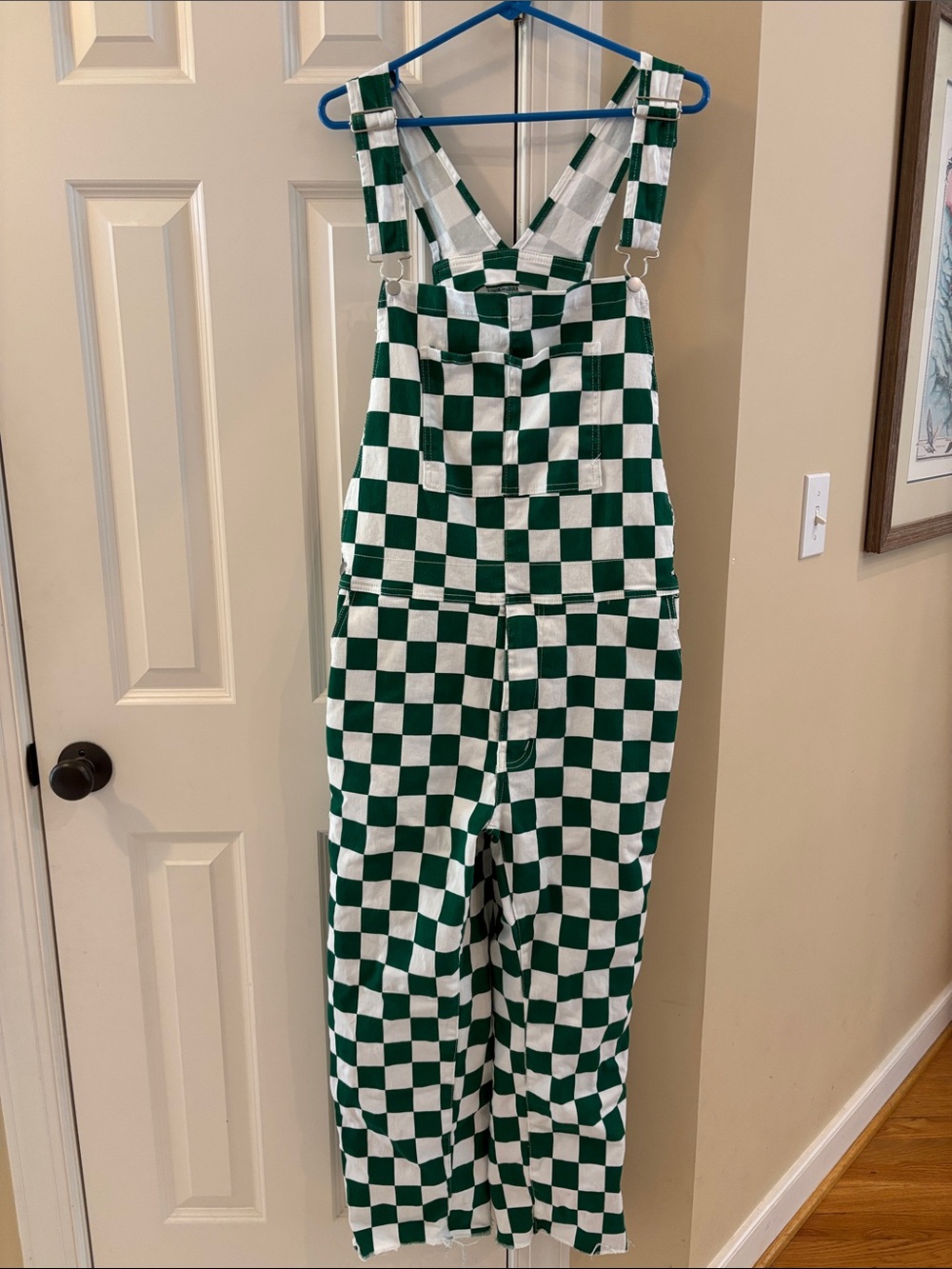 Amazon Green and White Checkered Men's Overalls